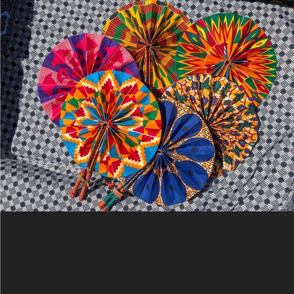 African kente print hand fan - Picture 3 of 4